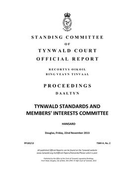 Tynwald Standards and Members' Interests Committee