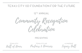 Community Recognition Celebration