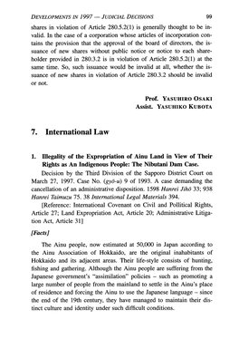 7. International Law