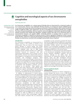 Cognitive and Neurological Aspects of Sex Chromosome Aneuploidies