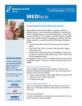 Amyotrophic Lateral Sclerosis (ALS)