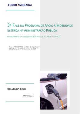 3ª Fase Do Programa De Apoio À Mobilidade Elétrica Na Administração Pública