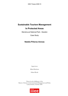 Sustainable Tourism Management in Protected Areas