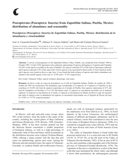 From Zapotitlán Salinas, Puebla, Mexico: Distribution of Abundance and Seasonality