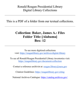 Baker, James A.: Files Folder Title:[Alabama]