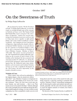On the Sweetness of Truth by Helga Zepp Larouche