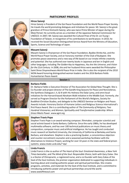 Fuji Declaration Symposium – Participant Profiles