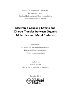 Electronic Coupling Effects and Charge Transfer Between Organic