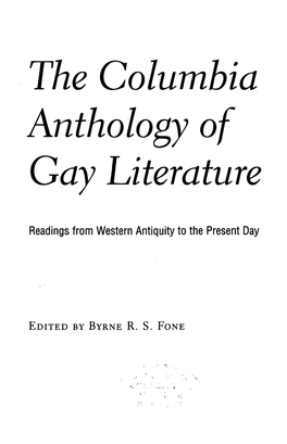 The Columbia Anthology of Gay Literature