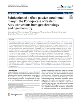 Subduction of a Rifted Passive Continental Margin: the Pohorje Case of Eastern Alps–Constraints from Geochronology and Geochem