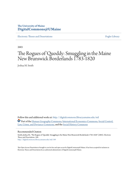 Quoddy: Smuggling in the Maine New Brunswick Borderlands 1783-1820 Joshua M