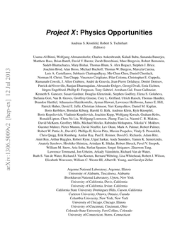 Physics Opportunities