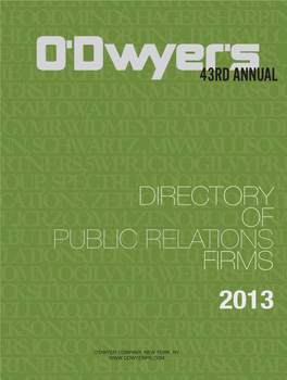 Directory of Public Relations Firms 2013