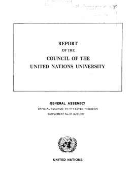 Report Council of the United Nations University