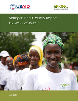 Senegal: Final Country Report Fiscal Years 2015–2017
