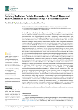 Ionizing Radiation Protein Biomarkers in Normal Tissue and Their Correlation to Radiosensitivity: a Systematic Review