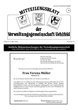 Mitteilungsblatt KW 10 2020