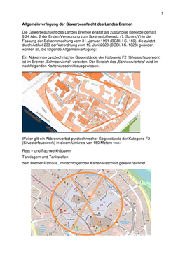 Allgemeinverfügung Pyrotechnik