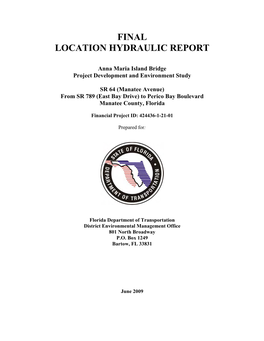 Final Location Hydraulic Report June 2009