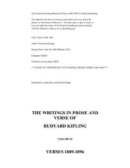 The Writings in Prose and Verse of Rudyard Kipling