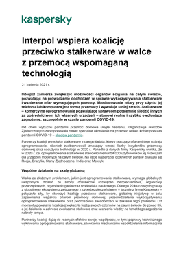 Interpol Wspiera Koalicję Przeciwko Stalkerware W Walce Z Przemocą Wspomaganą Technologią