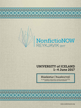 UNIVERSITY of ICELAND 1–4 June 2017