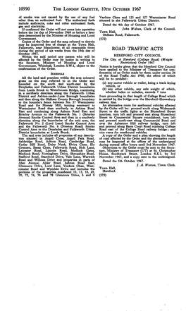 10990 the LONDON GAZETTE, Lora OCTOBER 1967 ROAD TRAFFIC