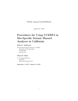 Procedures for Using UCERF3 in Site-Specific Seismic Hazard