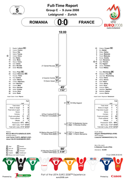 Full-Time Report ROMANIA FRANCE
