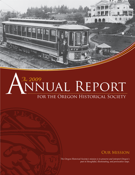 Nnual Report a for the Oregon Historical Society