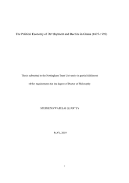 The Political Economy of Development and Decline in Ghana (1895-1992)