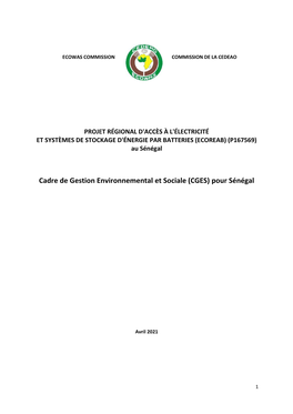 CGES) Pour Sénégal