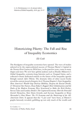 Historicizing Piketty: the Fall and Rise of Inequality Economics