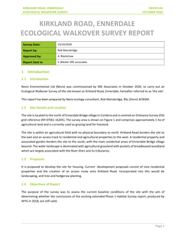 Kirkland Road, Ennerdale Ecological Walkover Survey Report