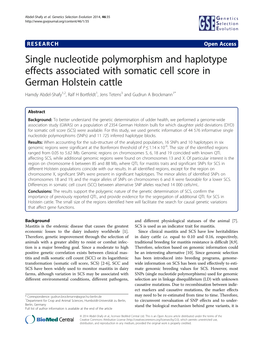 Single Nucleotide Polymorphism and Haplotype Effects
