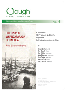 Site R10/80 Whangaparaoa Peninsula: Final Excavation Report