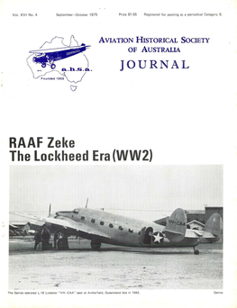 RAAF Zeke the Lockheed Era(WW2)