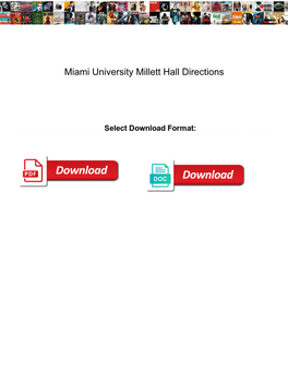 Miami University Millett Hall Directions