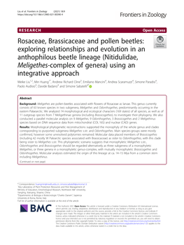 Rosaceae, Brassicaceae and Pollen Beetles