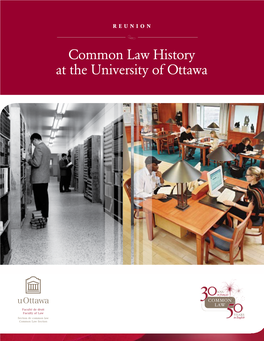 Common Law History at the University of Ottawa TABLE of CONTENTS