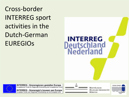 Cross-Border INTERREG Sport Activities in the Dutch-German Euregios Contents