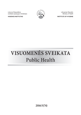 VISUOMENĖS SVEIKATA Public Health