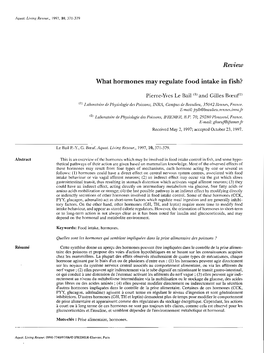 What Hormones May Regulate Food Intake in Fish?