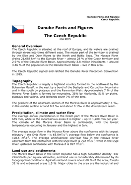 Danube Facts and Figures the Czech Republic