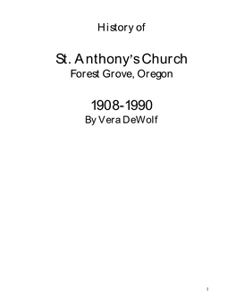 St. a Nthony S Church 1908-1990