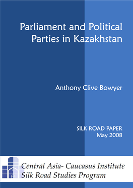 Parliament and Political Parties in Kazakhstan