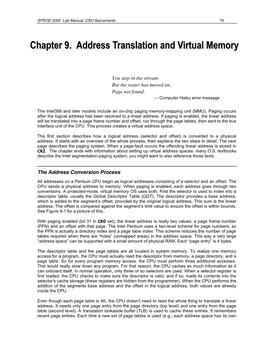 Chapter 9. Address Translation and Virtual Memory