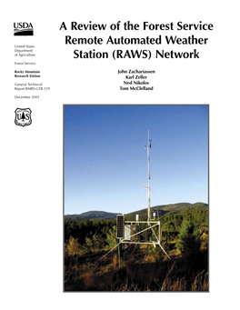 A Review of the Forest Service Remote Automated Weather Station (RAWS) Network