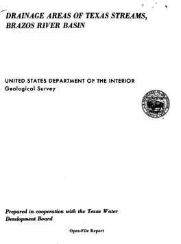 Drainage Areas of Texas Streams, Brazos River Basin