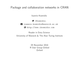 Package and Collaboration Networks in CRAN